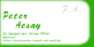 peter acsay business card